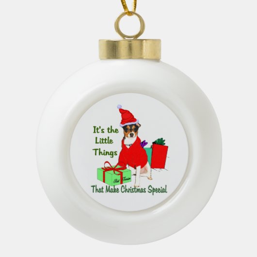 PrRat Terrier met kerstmis aanpassen Keramische Bal Ornament (Voorkant)