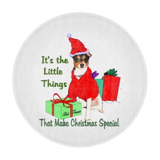 PrRat Terrier met kerstmis aanpassen Snijplank (Voorkant)