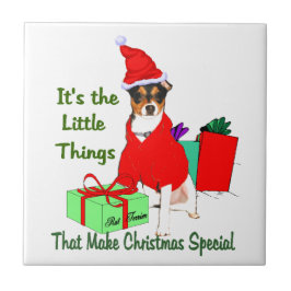 PrRat Terrier met kerstmis aanpassen Tegeltje