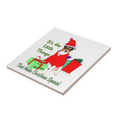 PrRat Terrier met kerstmis aanpassen Tegeltje (Zijkant)