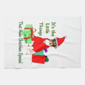 PrRat Terrier met kerstmis aanpassen Theedoek (Horizontaal)