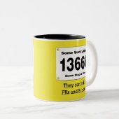 PR's en zonneschijn Tweekleurige Koffiemok (Voorkant rechts)