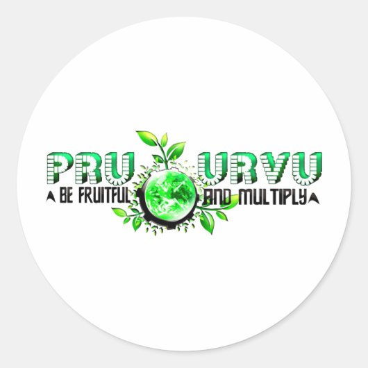 Pru Urvu Ronde Sticker (Voorkant)