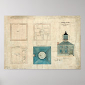 Prudence Island Lighthouse Plan - Rhode Island Poster (Voorkant)