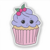 Pruilende bessencupcake sticker (Voorkant)