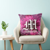 Pruim Aangepaste Gerber Madeliefjes Monogram Huwel Kussen (Stoel)