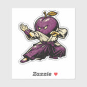 Pruim Aikido Flow — Vintage Retro Harmonie Strijde Sticker (Vel)