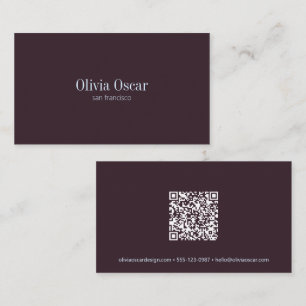 Pruim Blau Minimalistische QR Creatieve Profession Visitekaartje