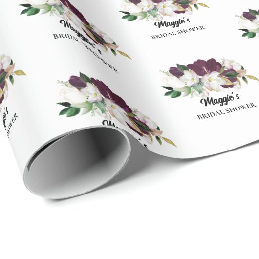 Pruim Bloem Bruidsjurk Shower Cadeaupapier (Rol Hoek)