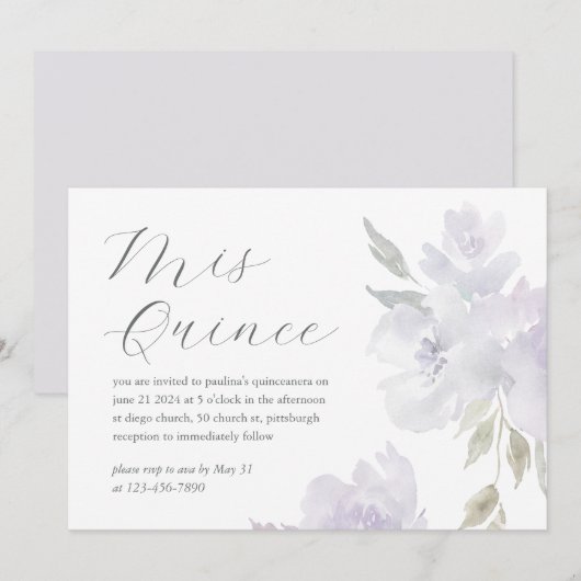  pruim bloemen15 jaar verjaardag quinceañera kaart (Voorkant / Achterkant)