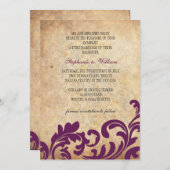 Pruim Bloemen Swirl Bruiloft Uitnodiging (Voorkant / Achterkant)