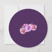 Pruim bloemenpastel roze violette pioenen bruidsme kaart (Achterkant)