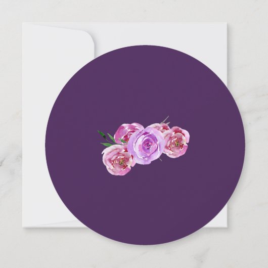 Pruim bloemenpastel roze violette pioenen bruidsme kaart (Achterkant)