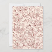 Pruim Bloemige Chinese Trouwfoto Save the Date (Achterkant)