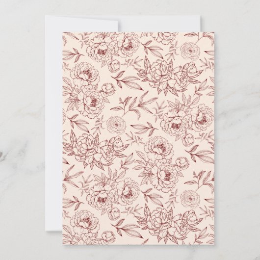 Pruim Bloemige Chinese Trouwfoto Save the Date (Achterkant)