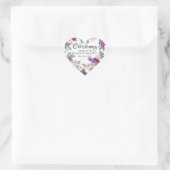 Pruim Blush Bloemen Hart Envelop Afdichting Sticker (Tas)