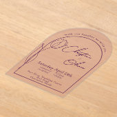 Pruim Blush Gebogen Tulp Trouw  Acryl Uitnodigingen (Laagn)