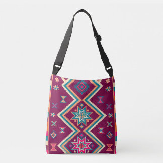 Pruim Boho Zuidwesters Geometrisch Volkskunstpatro Crossbody Tas