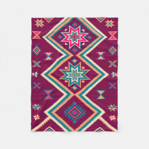 Pruim Boho Zuidwesters Geometrisch Volkskunstpatro Fleece Deken