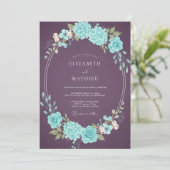 Pruim Bold Moody Botanische Bruiloft Kaart (Staand voorkant)