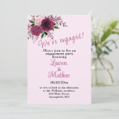 Pruim bordeauxrood bloesem verlovingsfeest I Kaart (Staand voorkant)