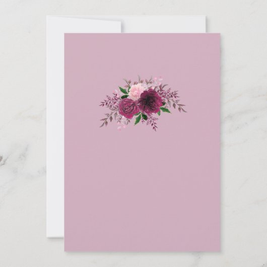 Pruim bordeauxrood bloesem verlovingsfeest I Kaart (Achterkant)