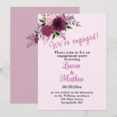Pruim bordeauxrood bloesem verlovingsfeest I Kaart (Voorkant / Achterkant)