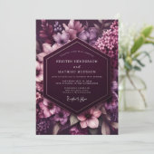 Pruim Botanische Gril Huwelijk Kaart (Staand voorkant)