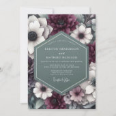 Pruim Botanische Moody Bruiloft Kaart (Voorkant)