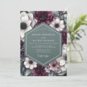 Pruim Botanische Moody Bruiloft Kaart (Staand voorkant)