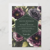 Pruim Botanische Nocturne Bruiloft Kaart (Voorkant)