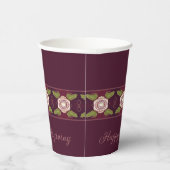 Pruim Bourgondië met bloemige accenten Papieren Bekers (Rechts)