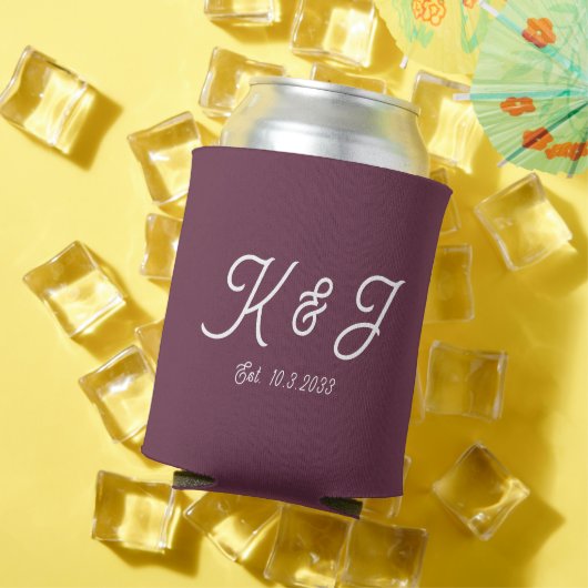 Pruim bruiloft gunst monogram Koelbox Blikjeskoeler (Insitu Zomer)