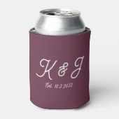 Pruim bruiloft gunst monogram Koelbox Blikjeskoeler (Blikje Voorkant)