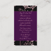 Pruim Elegantie Hart Bloemen Swirls Informatiekaartje (Achterkant)