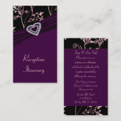 Pruim Elegantie Hart Bloemen Swirls Informatiekaartje (Voorkant / Achterkant)