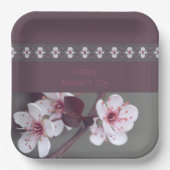 Pruim en Blauwgroen groen vierkant Papieren Bordje (Voorkant)