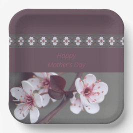 Pruim en Blauwgroen groen vierkant Papieren Bordje