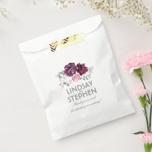 Pruim en Bourgondische bloemen Elegant Bedankzakje (Gezegeld)