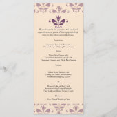 Pruim en Champagne Damask Bruiloft Menu (Voorkant)