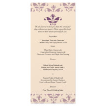 Pruim en Champagne Damask Bruiloft Menu