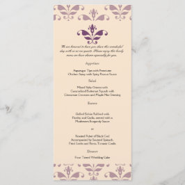 Pruim en Champagne Damask Bruiloft Menu
