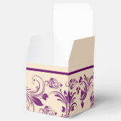 Pruim en Champagne Scroll Bruiloft Favor Box Bedankdoosjes (Geopend)