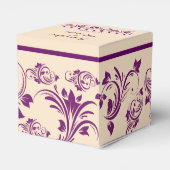 Pruim en Champagne Scroll Bruiloft Favor Box Bedankdoosjes (Achterkant)