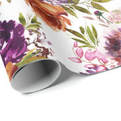 Pruim en gember bloemmotief cadeaupapier (Rol Hoek)