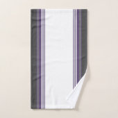 Pruim en houtskoolgrijze streep bad handdoek (Handdoek)
