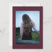 Pruim en marineblauwe bloemencollectie van levensf kaart (Achterkant)