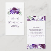 Pruim en paars paarse bloemen stijlvol en elegant visitekaartje (Voorkant / Achterkant)