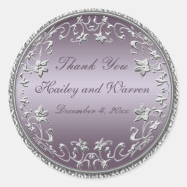 Pruim en Pewter 3"Diameter Ronde Sticker