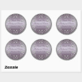 Pruim en Pewter 3"Diameter Ronde Sticker (Vel)